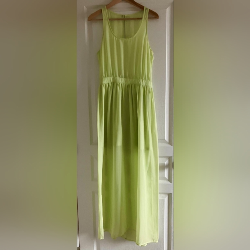 Sleeveless Lime Green Maxi Dress